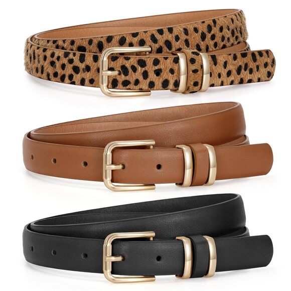 3944 3 Pack Women\'s Leather Belts For Jeans Dress Pants Trendy main image 7